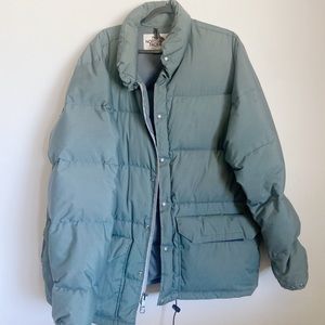 North face olive green puffer jacket